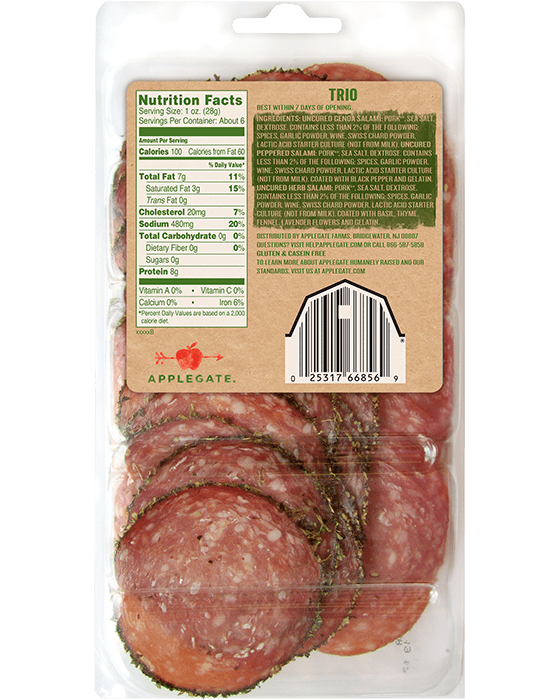 Products Traditional Italian Natural Genoa Salami Trio Applegate